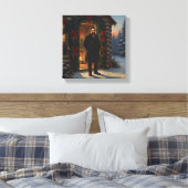 Warm Welcome: Eastman Johnson Holiday Glow Canvas Afdruk (Insitu (Slaapkamer))