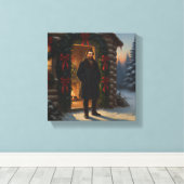 Warm Welcome: Eastman Johnson Holiday Glow Canvas Afdruk (Insitu (Houten vloer))