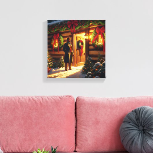 Warm Welcome: Eastman Johnson Holiday Glow Canvas Afdruk (Insitu (Woonkamer))