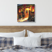 Warm Welcome: Eastman Johnson Holiday Glow Canvas Afdruk (Insitu (Slaapkamer))