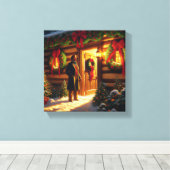Warm Welcome: Eastman Johnson Holiday Glow Canvas Afdruk (Insitu (Houten vloer))