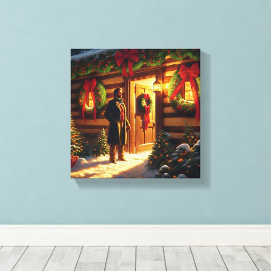 Warm Welcome: Eastman Johnson Holiday Glow Canvas Afdruk (Insitu (Houten vloer))
