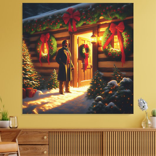 Warm Welcome: Eastman Johnson Holiday Glow Canvas Afdruk (Insitu (Woonkamer))