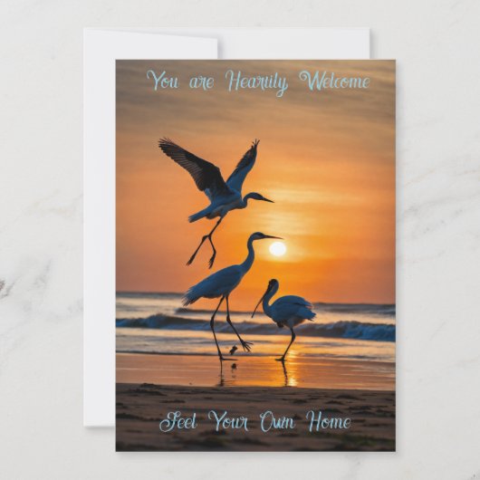Warm Welcome Invitation Card – Elegant Custom Kaart (Voorkant)