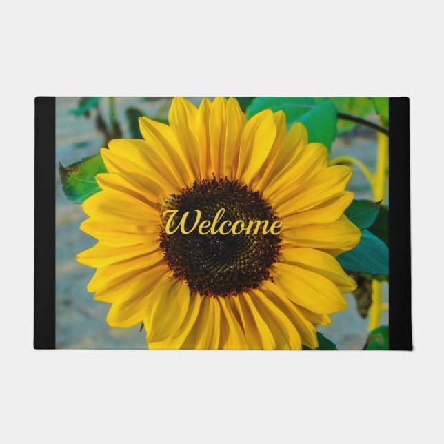 Warm Welcome Sunflower Deurmat (Voorkant)