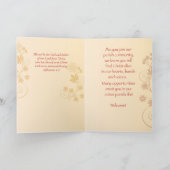 Warm Welkom bij Parish Cross Swirls Flowers Leaves Kaart (Binnen)