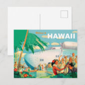 Warm welkom vanuit Hawaii, vliegreizen Briefkaart (Voorkant / Achterkant)
