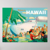 Warm welkom vanuit Hawaii,  vliegreizen Poster (Voorkant)
