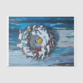 Warm welkom, winter krans en vogel tissuepapier