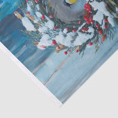 Warm welkom, winter krans en vogel tissuepapier (Detail)