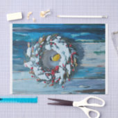 Warm welkom, winter krans en vogel tissuepapier (Craft)