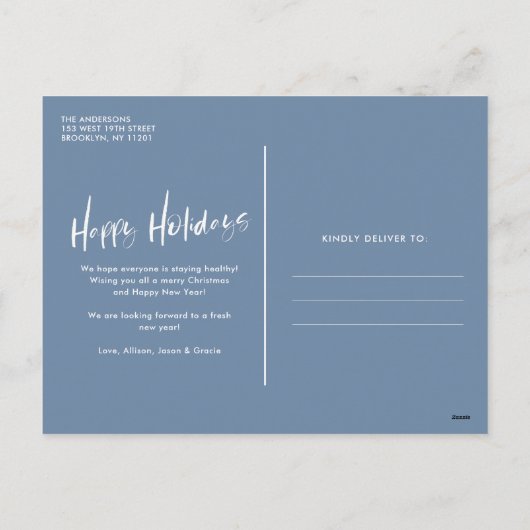 Warm Wens Familie Kust Strand Foto Feestdagenkaart (Achterkant)