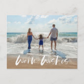 Warm Wens Familie Kust Strand Foto Feestdagenkaart (Voorkant)