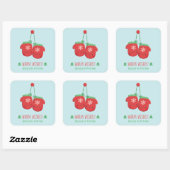 Warm Wensen Schattigee wanten kerstdecor Vierkante Sticker (Vel)
