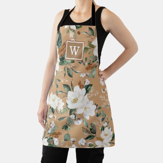 Warm White Floral Botanical Greenery Monogram Schort (Insitu)