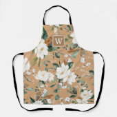 Warm White Floral Botanical Greenery Monogram Schort (Voorkant)