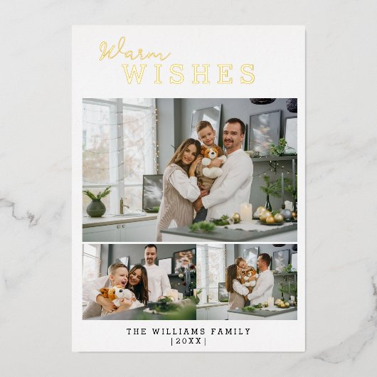 Warm wil 3 Foto Collage Folie Feestdagenkaart (Voorkant)