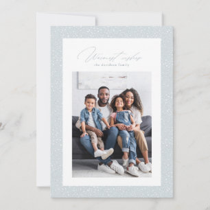 Warm wil één foto-sneeuwvloed lijst simpel feestdagenkaart