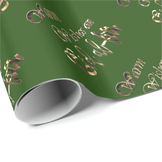 Warm wil Eid al-Fitr Green Gold Typografie Cadeaupapier (Rol Hoek)