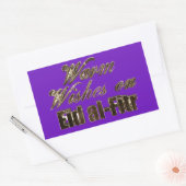 Warm wil Eid al-Fitr Paarse Gold Typografie Rechthoekige Sticker (Envelop)