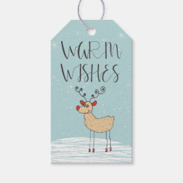Warm wil kerstcadeautassen cadeaulabel