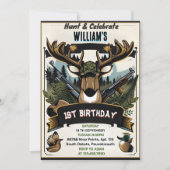 warm Wild Camo Oh Herten Eend jacht 1e verjaardag Kaart (Voorkant)