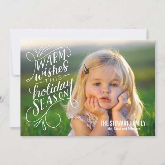 Warm wint dit feestdagverblijf met handschrift feestdagenkaart (Voorkant)