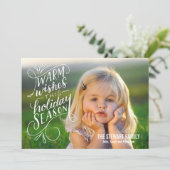 Warm wint dit feestdagverblijf met handschrift feestdagenkaart (Staand voorkant)