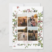 Warm Winter Berry Botanicals 4 Foto Holiday Kaart (Voorkant)