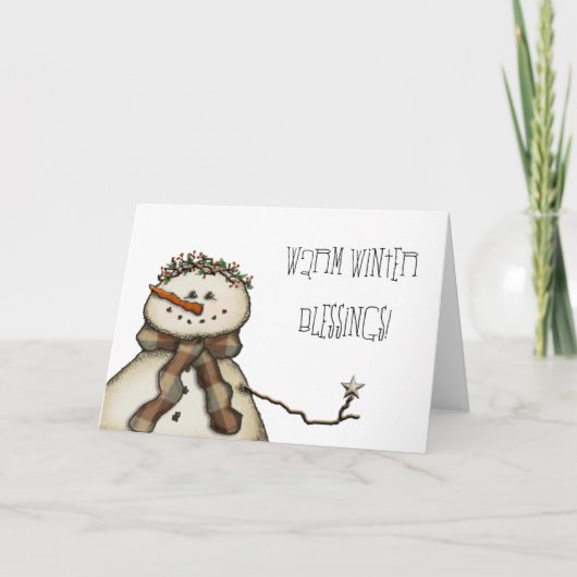 Warm Winter Blessings. Feestdagen Kaart (Voorkant)