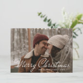 Warm Winter Bloemen Foto Feestdagenkaart (Staand voorkant)