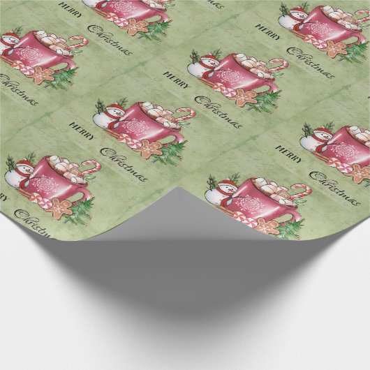 Warm Winter Cup Merry Prettige feestdagen kerst Cadeaupapier (Hoek)