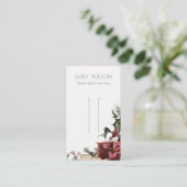 Warm Winter Festive Foliage Bow Hair Clip Display Visitekaartje (Staand voorkant)