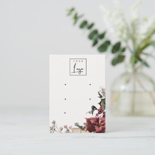 Warm Winter Festive Foliage Logo 3 Aardscherm Visitekaartje (Staand voorkant)
