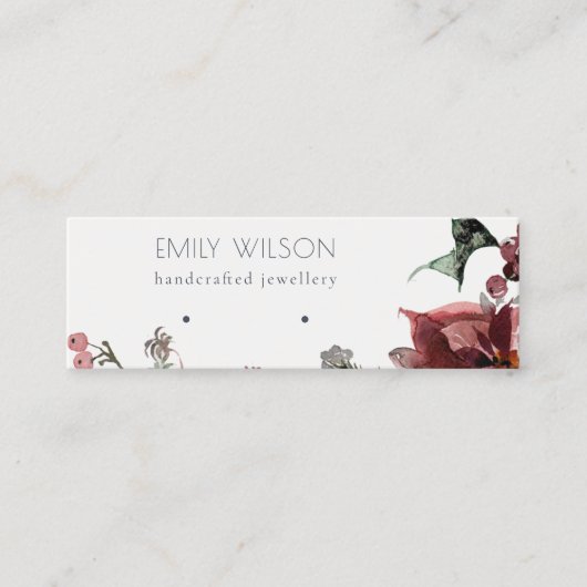 Warm Winter Festive Foliage Stud Earning Display Mini Visitekaartje (Voorkant)