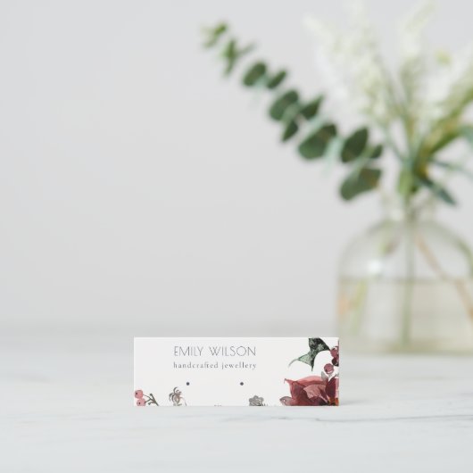 Warm Winter Festive Foliage Stud Earning Display Mini Visitekaartje (Staand voorkant)