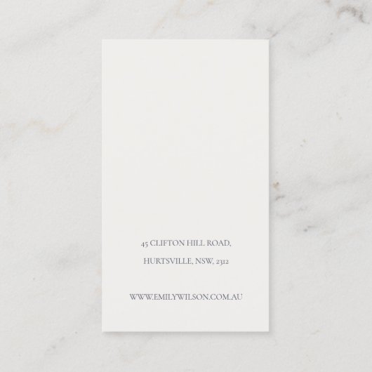 Warm Winter Festive Foliage Stud Earning Display Visitekaartje (Achterkant)