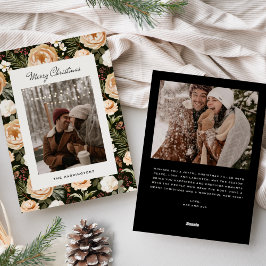 Warm Winter Florals Photo Feestdagenkaart