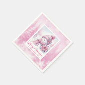 Warm Winter Forest Pink Snowman Christmas Napkins  Servet (Hoek)