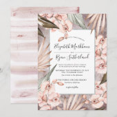 Warm Winter Orchid Wedding Invitation Kaart (Voorkant / Achterkant)