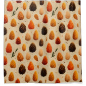 Warm winter pinecones patroon douchegordijn (Voorkant)