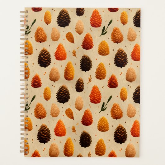 Warm winter pinecones patroon planner (Voorkant)