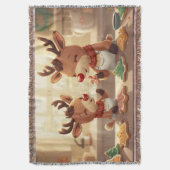  “Warm Winter Reindeer Snuggle Blanket” Deken (Voorkant Verticaal)