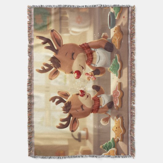  “Warm Winter Reindeer Snuggle Blanket” Deken (Voorkant Verticaal)