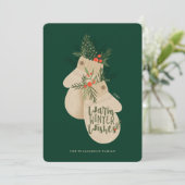 Warm Winter WEERT feestelijke kerstmis Feestdagenkaart (Staand voorkant)