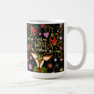 Warm Winter Wint schattig rendierontwerp Koffiemok