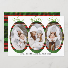 Warm Winter Wishes 3 Foto Collage Feestdagenkaart