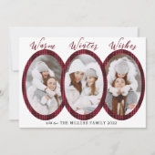 Warm Winter Wishes 3 Foto Collage Feestdagenkaart (Voorkant)