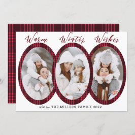 Warm Winter Wishes 3 Foto Collage Feestdagenkaart