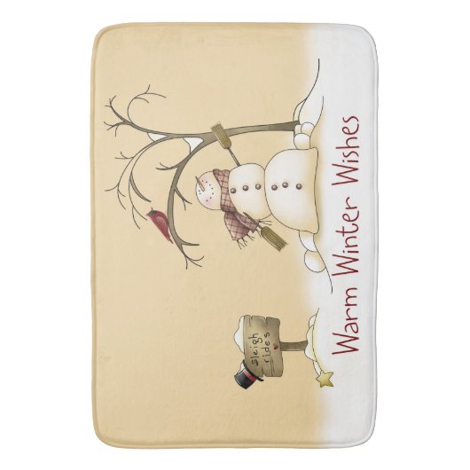 Warm Winter Wishes Bath Mat (Voorkant Verticaal)